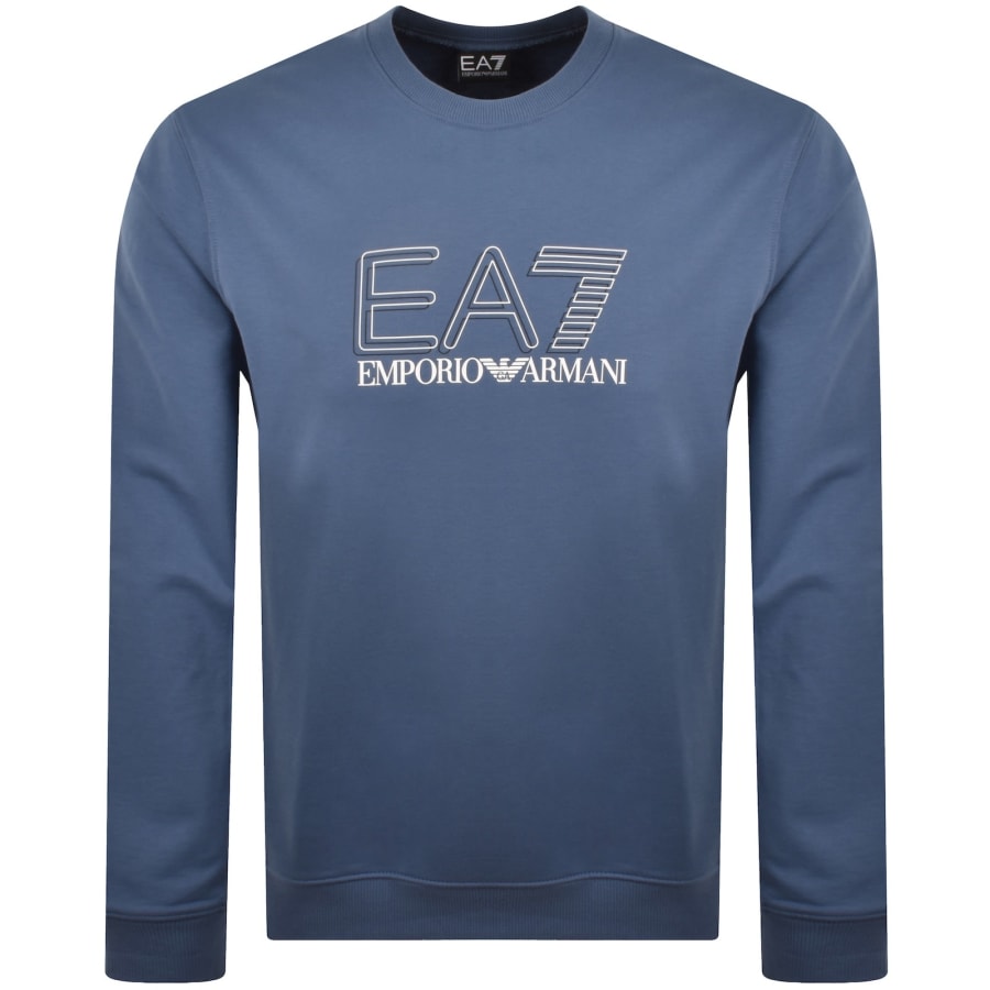 EA7 Emporio Armani Logo Sweatshirt Blue | Mainline Menswear us